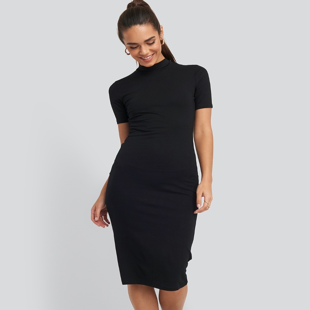High Neck Bodycon Midi Dress